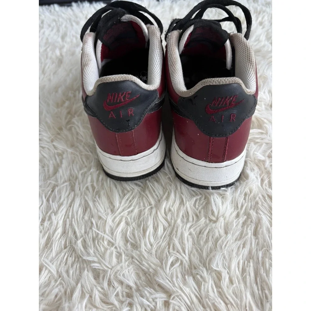 Nike Air Force 1 AF1 Burgundy Red Black White Low Top Sneakers‎ Shoes 6.5